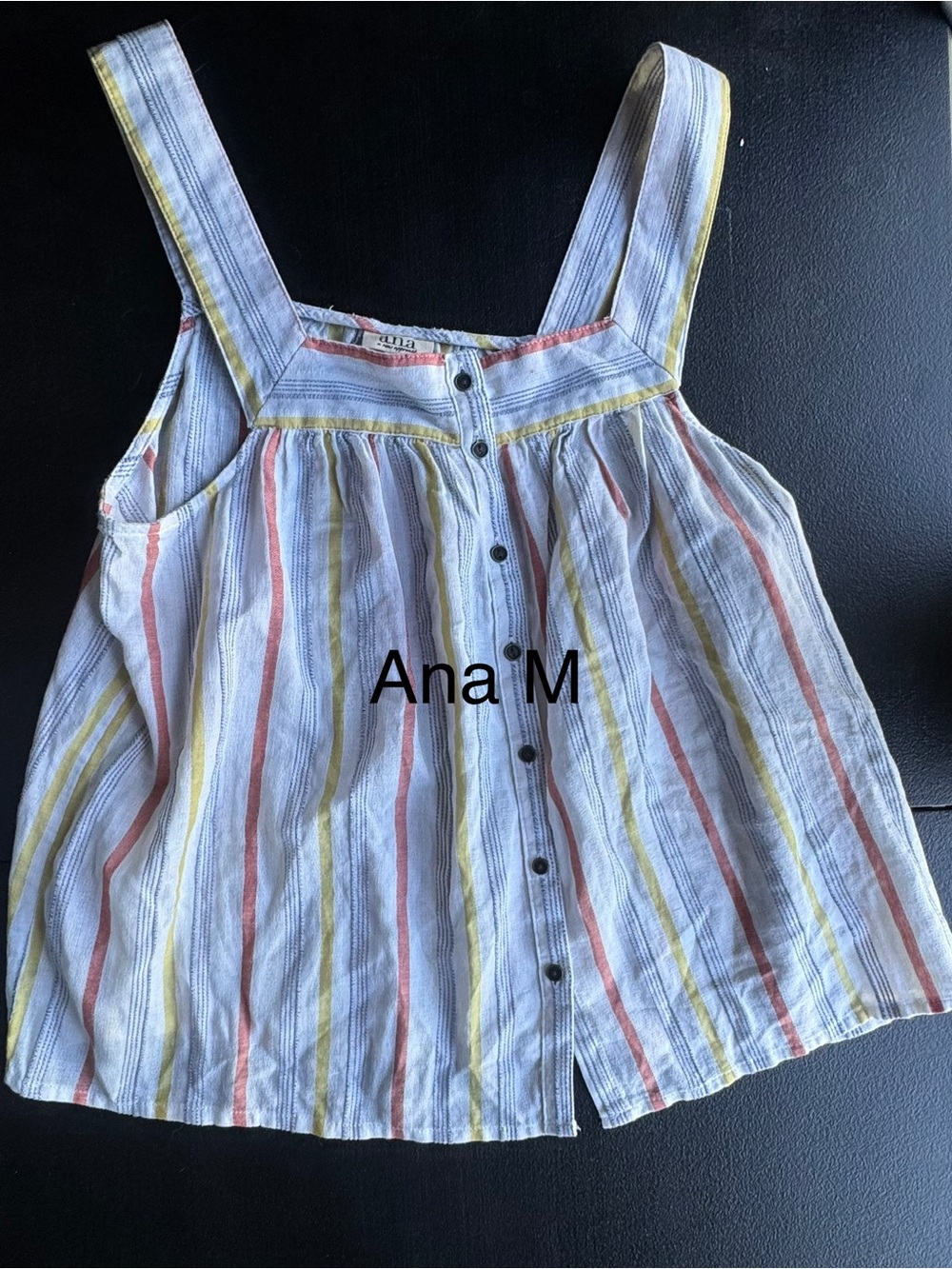 a.n.a White Tank Top with Yellow & Pink Stripes
